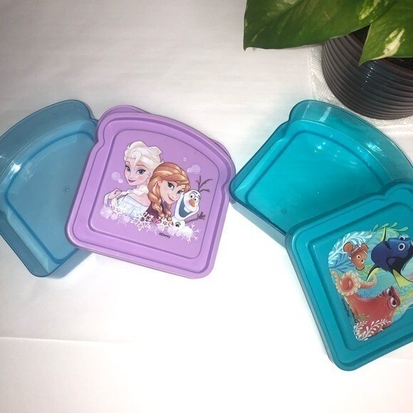 Disney Frozen & Finding Dory Sandwich Container Set of 2 Lunch Box - Picture 9 of 9